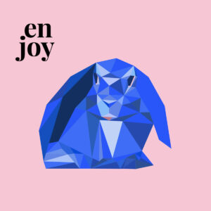 Kartka_błekitny królik_pink